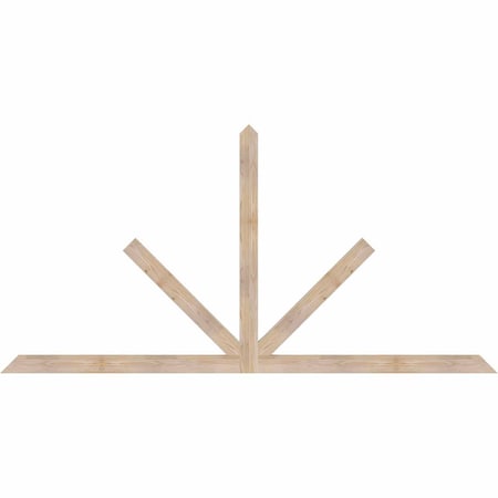 Ekena Millwork Saratoga Smooth Timber Gable Bracket, Douglas Fir, 96"W x 48"H x 1 1/2"D x 3 1/2"F, 12/12 Pitch GBW096X48X0204SAR00SDF